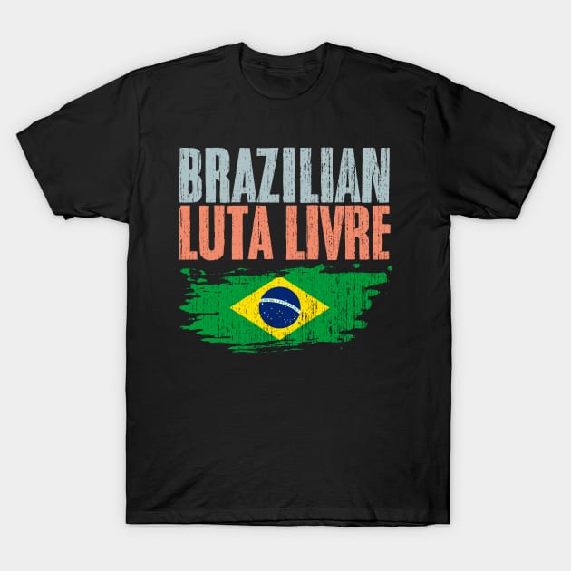 Retro Brazilian Martial Arts Luta Livre A Freestyle Fighter T-Shirt by sBag-Designs